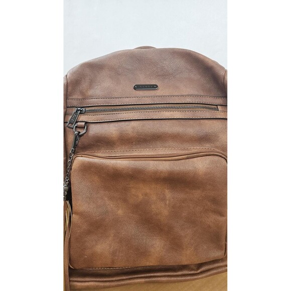 CLUCI Backpack Purse Womens One Size Brown PU Leather Tassel Anti-Theft Vegan - Picture 4 of 16
